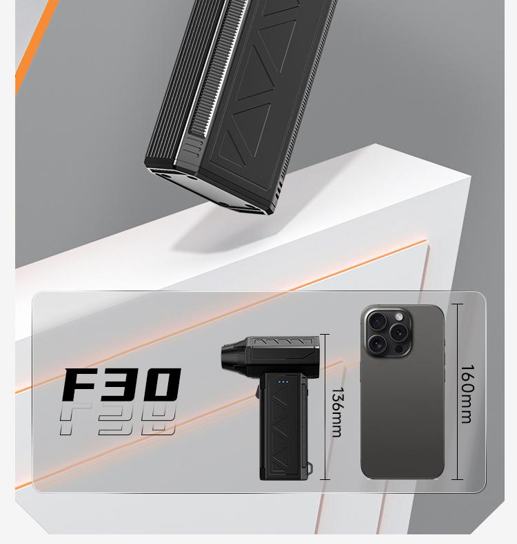 150g High- Pressure Turbo Blower, Designed for Deep Car Detailing, 150000 RPM Brushless Motor. Instantly Cleans AC Vents, Seat Crevices, Engine Bays and Removes Snow. Portable On- the-Go Tool, More Professional Than a Hair Dryer Deep Cleaning