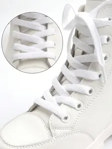 2 Pcs (1 Pair) 0.31 Inch Wide Flat Shoelaces for Sports Shoes, Running Shoes Boots, Durable Shoe Laces for Athletic Footwear