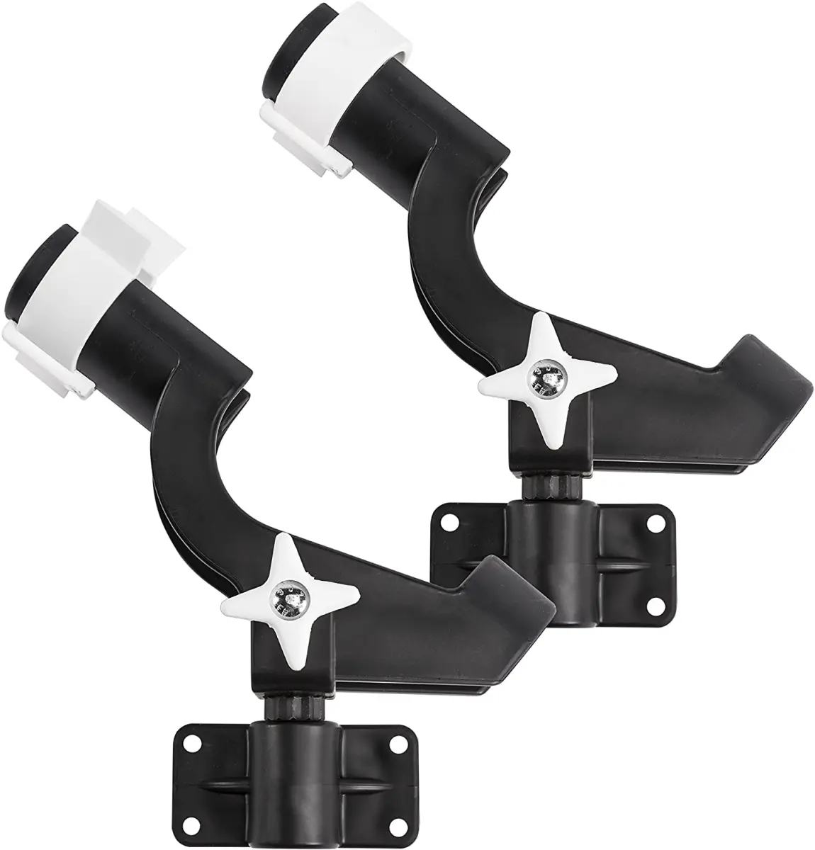 Wise 3002.7420 6039 Side Mount Pole Fishing Rod Holders (Pack of 2) - 9.50 in x 3 in x 8.50 in High-Impact Injection Molded Co-Polymer Plastic, Sliding Lock Ring, Accommodates Spinning and Casting Reels, Quick Insertion/Removal, Optimal Positioning, 9.50,
