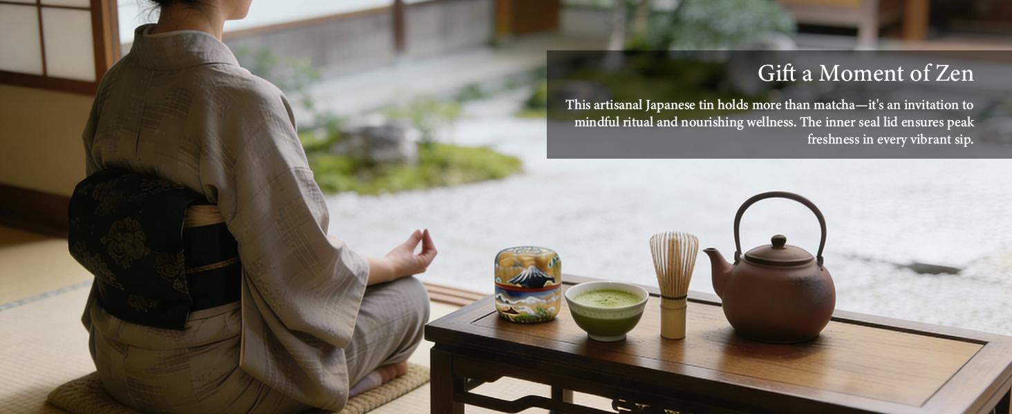 Japanese Ceremonial Grade Matcha Japanese Green Tea Beverage Matcha Powder 1.76oz Tin, Japanese JAS Certified Organic, Class AA Antioxidant Rich with Caffeine & L-Theanine for Focus & Relaxation, Kosher Non-GMO Green Tea (1.76oz) 50g