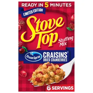 2 Packs Stove Top Cranberry Stuffing Mix, 6 Oz Box, Limited Edition Holiday Stuffing, Savory Butter Flavor with Dried Cranberries, Easy Thanksgiving Side Dish