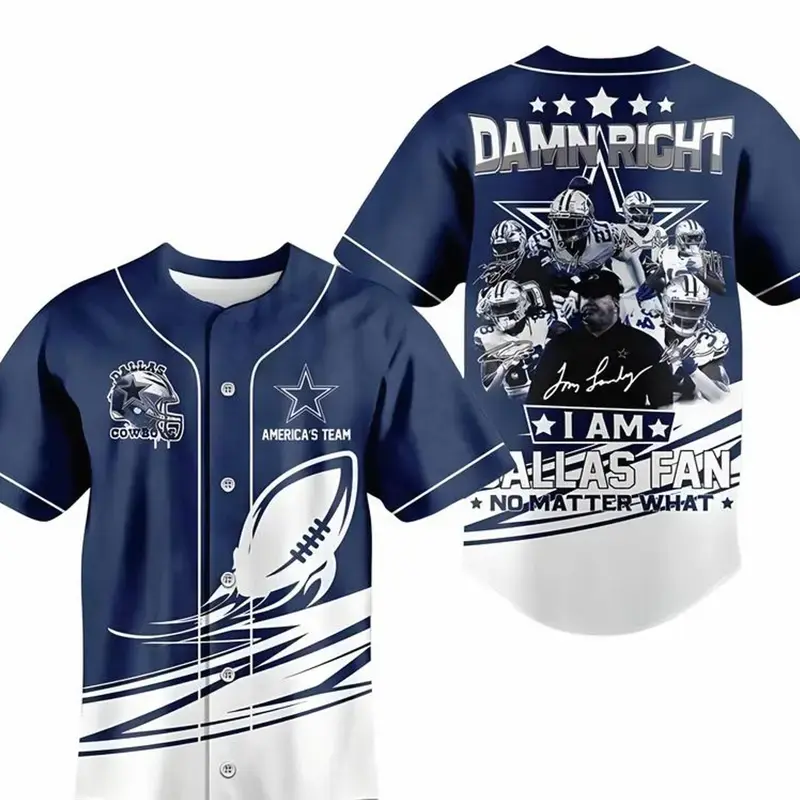 Cowboys Baseball Jersey | Men's Fan Apparel | Football Team Shirt | Casual Streetwear | Breathable & Lightweight Fabric | Gift for Him | Vacation & Summer Top All 3D Print J