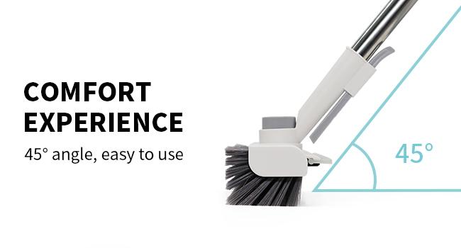 Floor Scrub Brush with Long Handle, cleaning brush,3 in 1 Scrape and Heavy-Duty Stiff Bristle Scrubber Brush for Cleaning Shower Bathroom, Patio, Garage, Kitchen, Wall and Deck,Christmas Gifts