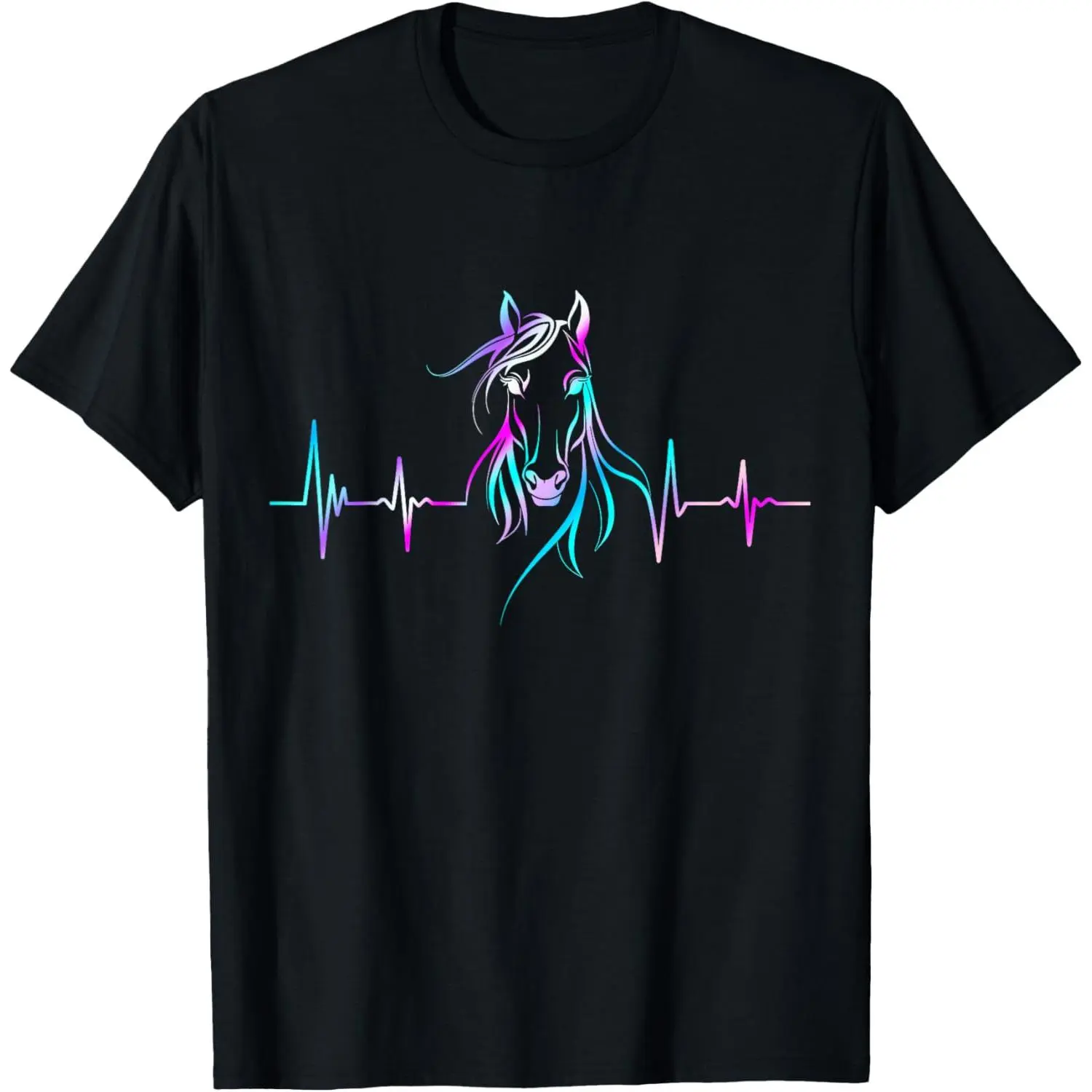 100%cotton Horse Heartbeat For Women Girls Equestrian Horseback Riding T-Shirt