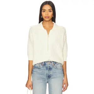 Varley Arney Half Zip Polo in Egret