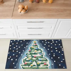Lush Decor FRONTPORCH Indoor/Outdoor Hand Tufted Durable Area Rug - Traditional Whimsical Nature Decorative  (Xmas Tree)