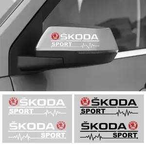 Skoda Car Rearview Mirror Sticker, Custom Vinyl Decal for Octavia Superb Karoq Kodiaq Rapid Fabia, High-Quality Anti-Scratchmirror Stickers