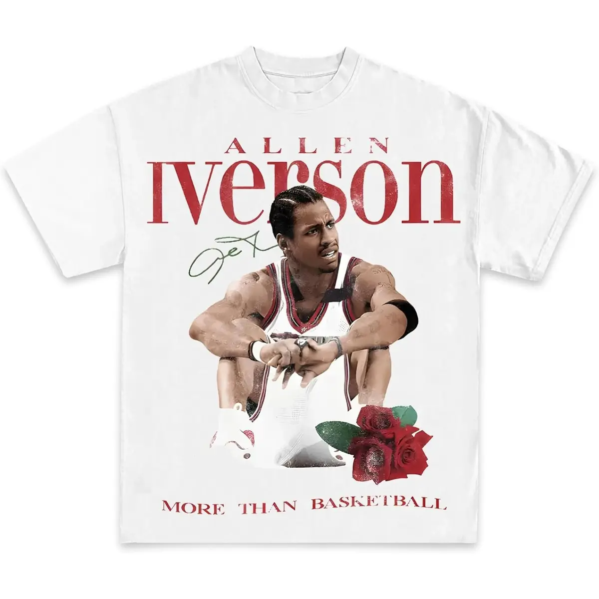2026 New Streetwear AestheticAllen Iverson More Than Basketball Casual Graphic Print Short Sleeve Crew Neck T-Shirt made Streetwear Crewneck Y2K Graphic