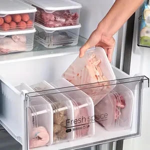 4pcs 42-Ounce Stackable Refrigerator Storage Container with Lid-Bpa Pp-Free, Suitable for Meat, Fruits And Vegetables-Necessary Kitchen Finishing Food