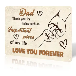 Appreciated Dad Metal Sign Father's Day Aluminum Sign Vintage Heartfelt Home Wall Decor Signs Birthday Gift For Dad 8x12 Inch