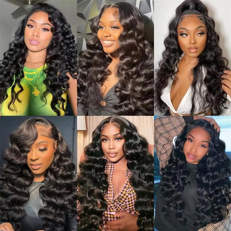BINF Loose Wave Bundles Human Hair 1B Unprocessed Brazilian Virgin Human Hair Loose Wave 1/3/4 Bundles Real Human Hair Extension Natural Color