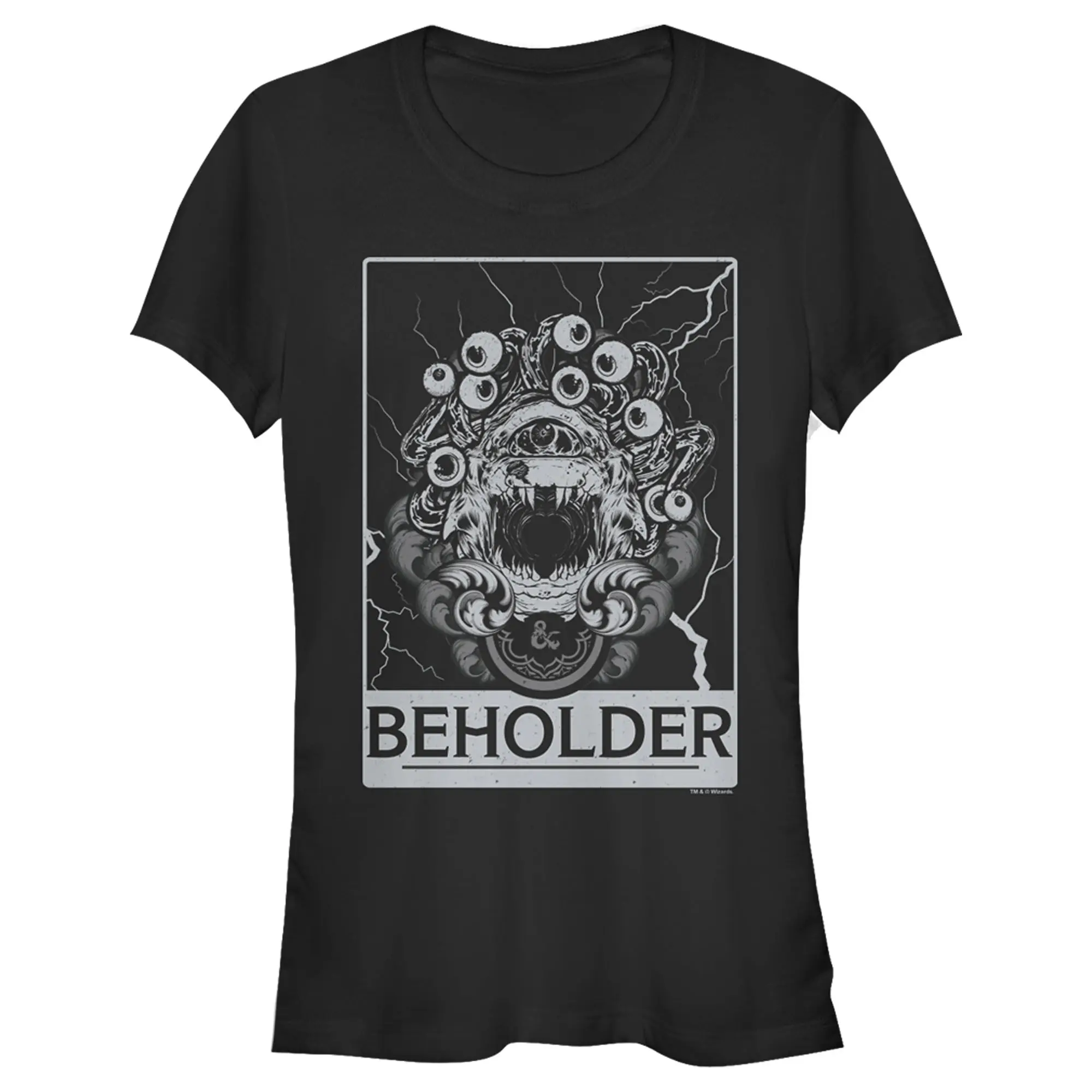 Juniors Womens Dungeons & Dragons Beholder Card T-Shirt