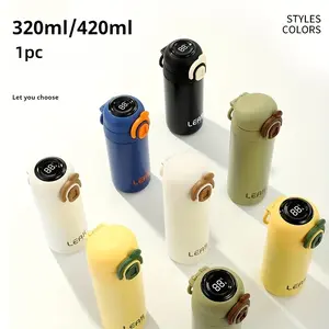 320ML/420ML304 stainless steel insulated water bottle, bounce button water bottle, adult water bottle, student water bottle, suitable for sports fitness, school, outdoor travel, car water bottle, will not leak