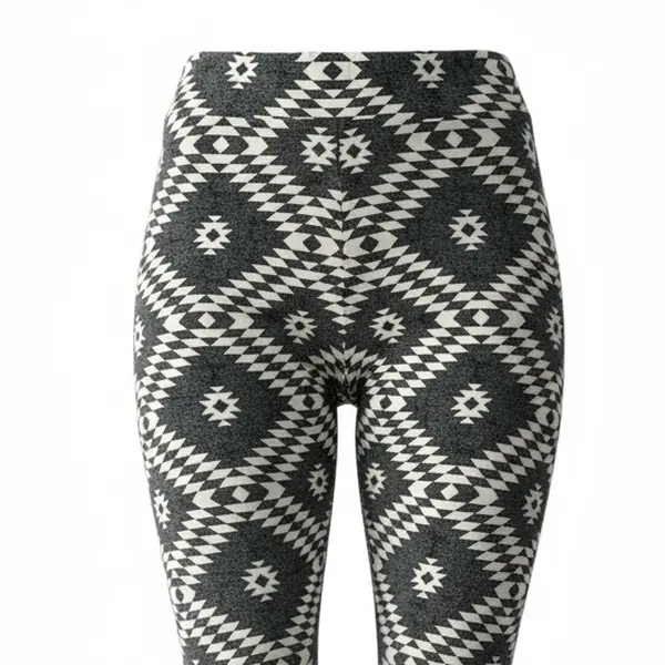 LuLaRoe Women's High-Waist Full-Length Geometric Print Spandex Leggings - Buttery Soft, Pull-On Polyester Blend Athleisure Bottoms