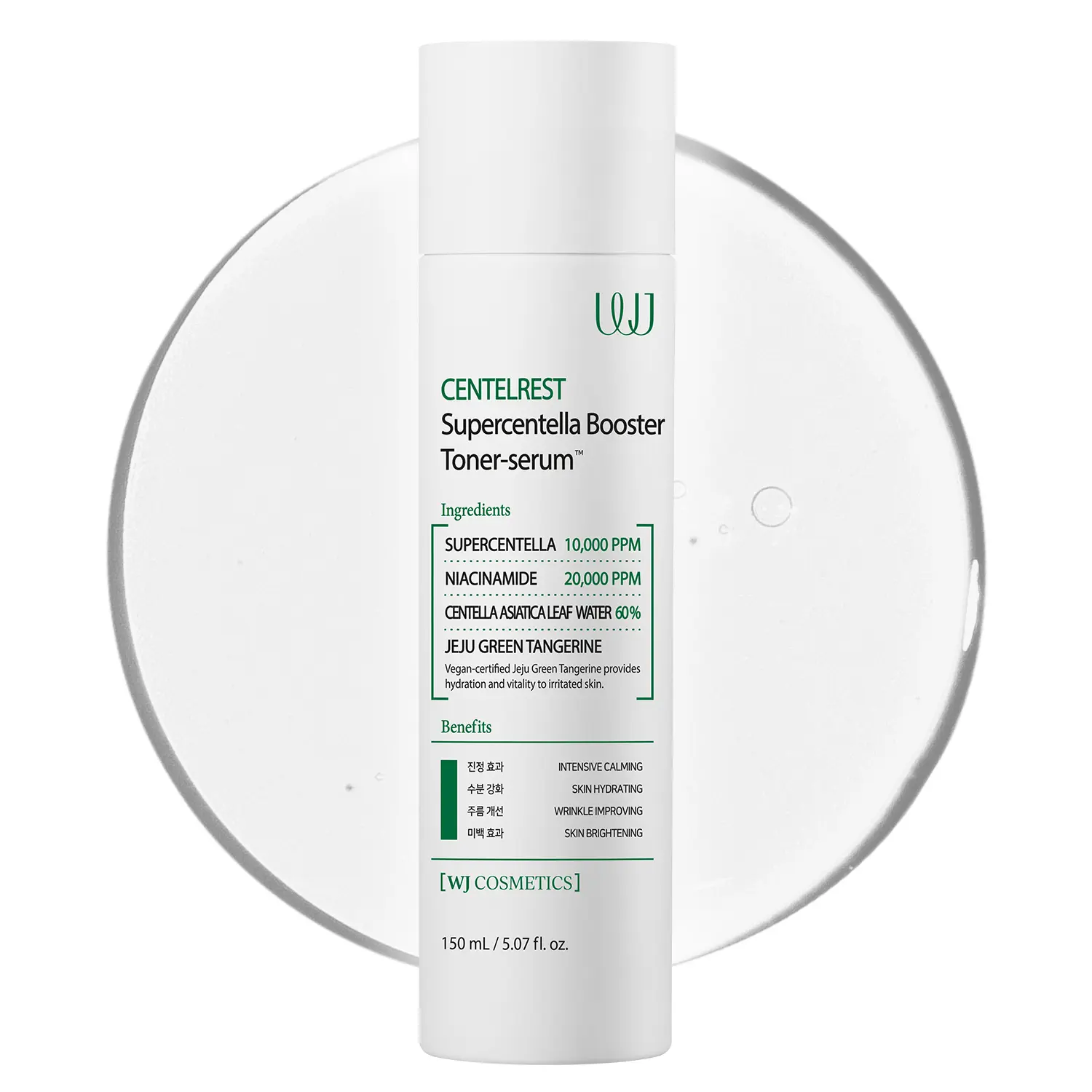 WJ Cosmetics Centelrest Supercentella Booster Toner-Serum – Calming Facial Essence – Deep Hydrating and Nourishing Serum for Dry Sensitive Skin with Niacinamide and Centella Asiatica (5.07 fl. oz)