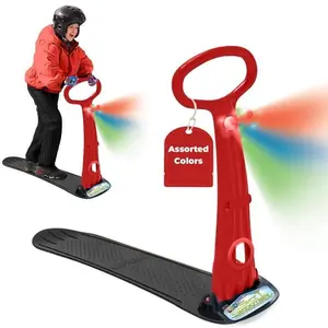 Winter Fun Foldable Snow Scooter, Ski Skooter, Snow Sled  Snowboard Multi-Purpose Snow Skate for Ages 8 & Up - Asstd Colors (Red, Blue or Green) (Single LED Light)