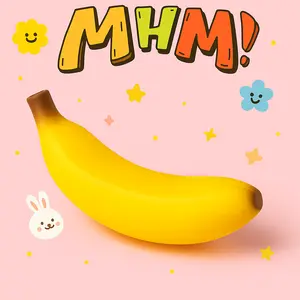 MHM Squishy Series Big Banana Slow Rebound Simulated Food Sticky Hands Soft Decompression Toys for Adults Fidget Sensory Toy 7.87x3.94 Inches CPSIA Compliant Nitrosamine Free Made in China