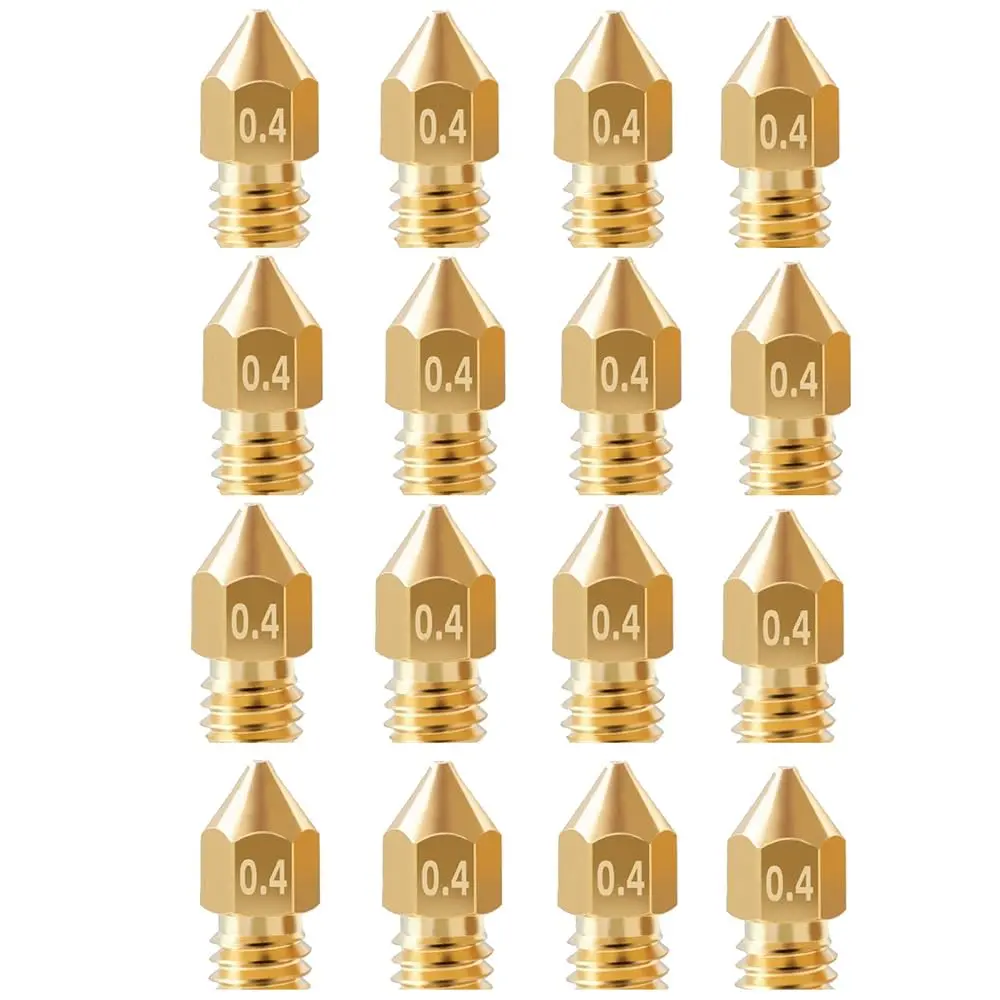 16 count Ender 3 Nozzles 0.4mm, MK8 Extruder Nozzles 0.4mm Compatible for  Ender 3 v2/Ender 3 Pro/Ender 3 Max/Ender 5 Pro/Ender 3 S1/Ender 3 Neo/CR-10 Series 3D Printer Brass Nozzles,