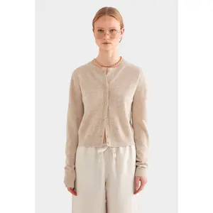 Dropshoulder Cashmere Cardigan - Sand