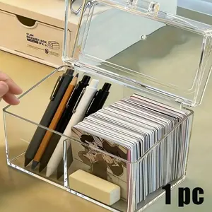 Transparent Acrylic Postcard Display Box, Holds 400 Cards, Dust-Proof, Easy Assembly, Ideal for Collectors, Perfect for Card Storage