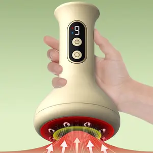 USB Rechargeable Electric Cupping Massager, Handheld Gua Sha Massage Tool, Professional Massage Tool for Home Use on The Abdomen, Back and Legs