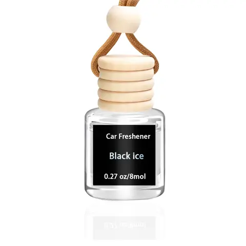 Luxury Glass Bottle Car Air Freshener - Reusable, Safe, Non-Toxic Hanging Diffuser, Car Accessories, Casual Daily Use, 1pc Jasmine Option, A Variety of Scents to Choose From, 60+ Days Long-Lasting Premium Home Fragrance Gift