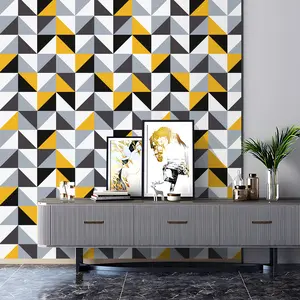 Modern Geometric Self-Adhesive Wall Wallpaper, Triangles, Waterproof Vinyl Decorative Sticker, Home Decoration