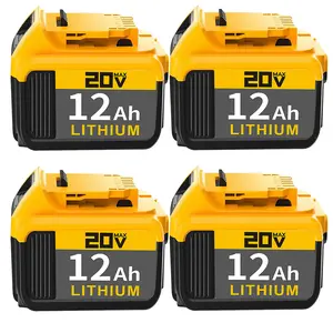 4-Pack 12Ah Lithium-lon 20V Battery Replacement for Compact XR Design, High-Capacity Power,Compatible with DCB205 DCB200 DCB203 20-VoltCordless Power Tools, Long-Lasting , Reliable and Durable Construction for powertools