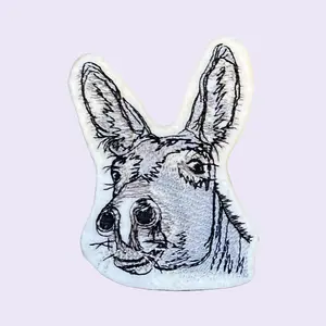 Donkey Patch Embroidery 2.5x4 Inches Adorable Farm-Inspired Design for Totes Aprons Backpacks Jeans Hats Makeup Bags & More Custom Embroidered Patch