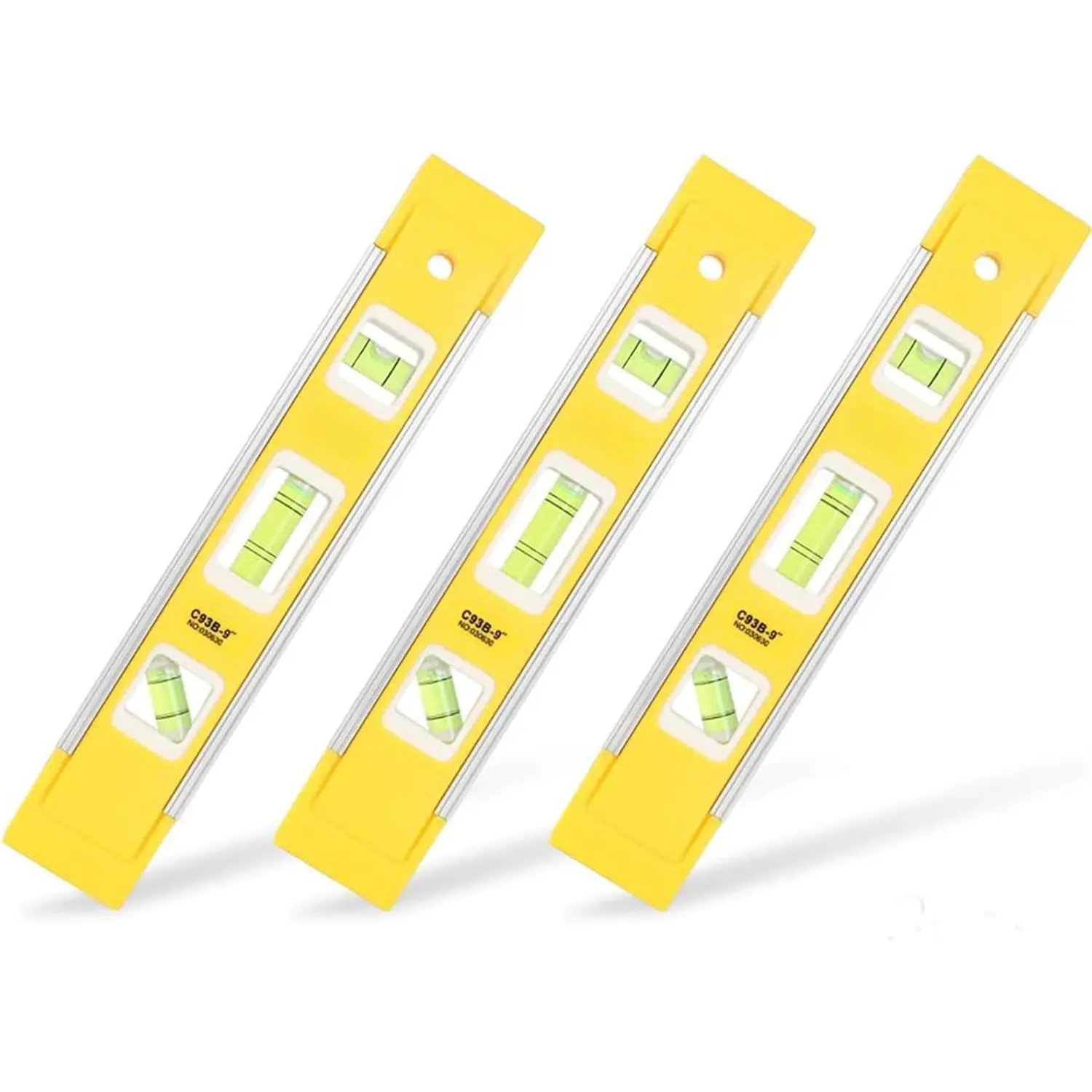 9 Inch  Box Level Torpedo Level(3PCS),3 Different Bubbles/45?/90?/180?Measuring Shock Resistant Torpedo Level