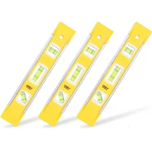 9 Inch  Box Level Torpedo Level(3PCS),3 Different Bubbles/45?/90?/180?Measuring Shock Resistant Torpedo Level