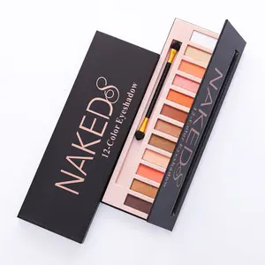 12-Color Eyeshadow Palette Set — Matte & Shimmer Versatile Nude Brown & Pink Shades, Long-Lasting Without Fallout, Includes Mirror + Dual-Ended Brush, Perfect for Daily Commute/Dating Smokey Eye Looks, Smooth Powder Texture, Easy for Beginners