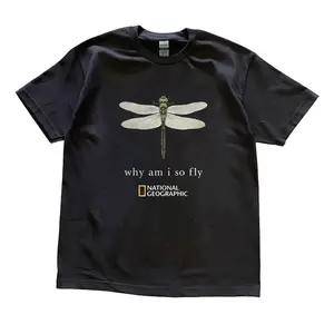 National Geographic dragonfly "Why Am I So Fly" graphic Baby Tee ,  National Geographic dragonfly T-shirt , Y2k Tops, Woman Clothes Women's  Girl Baby Tee,Summer Outfit, Girl Baby Tee, Gift For Her, Outfits