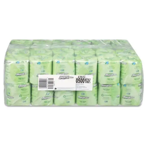 2-Ply Pro 100 Percent Recycled Two-Ply Bath Tissue for Septic Safe, White - 500 Sheets Per Roll