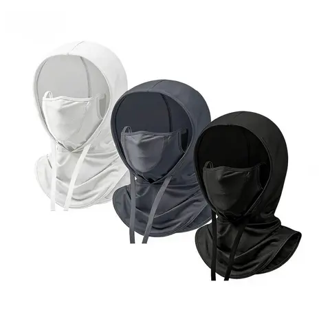 3 in 1 Summer Balaclava Hood Face Mask with Ear Loops,Men Women Sun Thin Cooling UV Protection Breathable Full Head Cover for Outdoor Sports Skiing Fishing Hiking Cycling