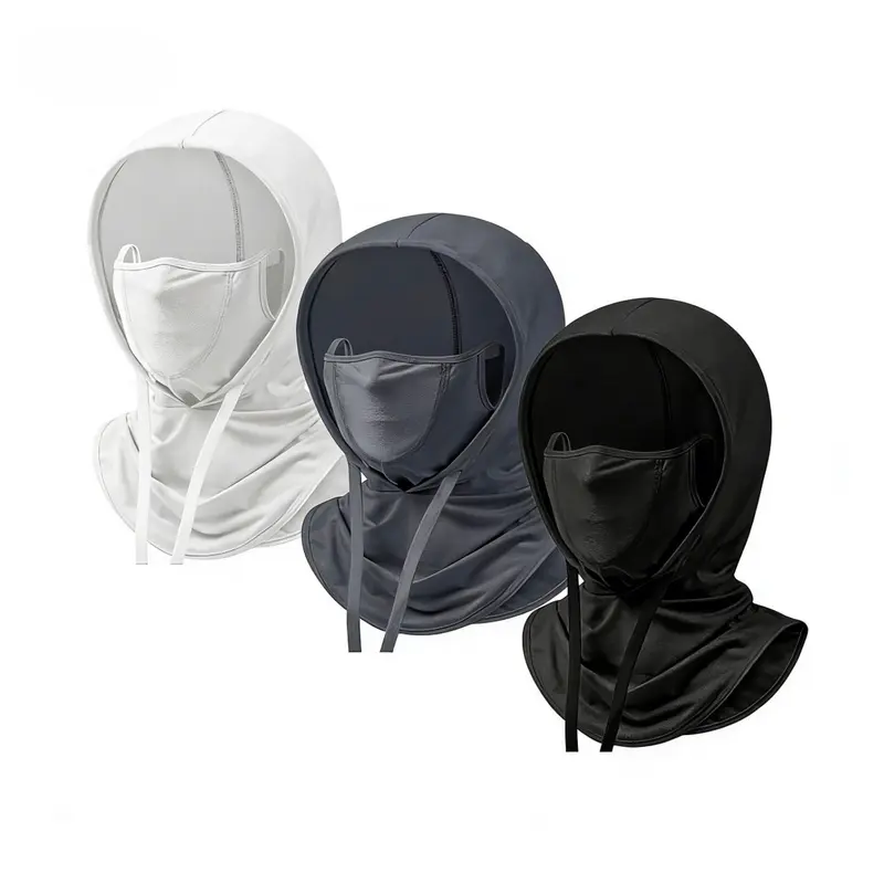 3 in 1 Summer Balaclava Hood Face Mask with Ear Loops,Men Women Sun Thin Cooling UV Protection Breathable Full Head Cover for Outdoor Sports Skiing Fishing Hiking Cycling