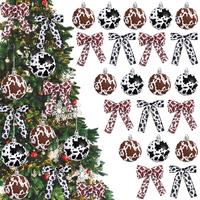 24 Pcs - Plastic Cow Print Balls and Bows Set