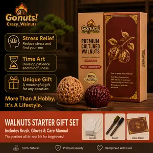 Chinese Wenwan Walnut Gift Pack for new starers, Natural Collectible Stress Relief Hand Fidget Toy,Wellness  Inner peace  Mindfulness Therapeutic hand play& Jewelry Maki