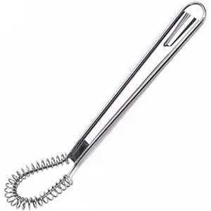 Stainless Steel Mini Egg Whisk - Thick, Handheld Kitchen Utensil for Coffee Foaming, Milk Frothing, Cream Mixing & Spring Sauce Blending