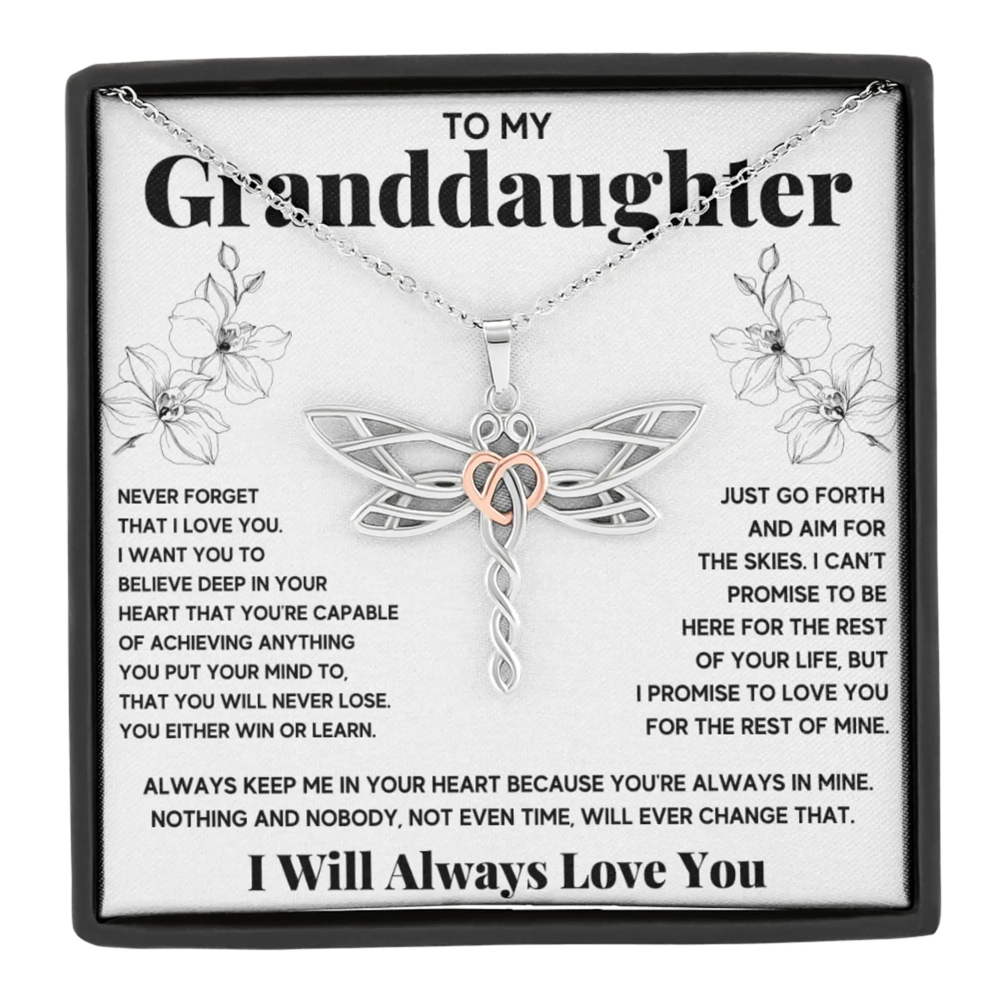 Cute Stainless Steel Dragonfly Insect Pendant Necklace for Teen Girls - Silver/Rose Gold Celtic Knot Heart Costume Jewelry with 4in Extension, Message Card, Gift Box - Surprise for Granddaughter Birthday Graduation Gift, Cute Necklaces, Dragon Fly Necklac