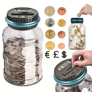 Automatic Counting Coin Bank with LCD Display, Large Savings Bank, Durable Abs Resin, Perfect Gift for Halloween Thanksgiving Christmas