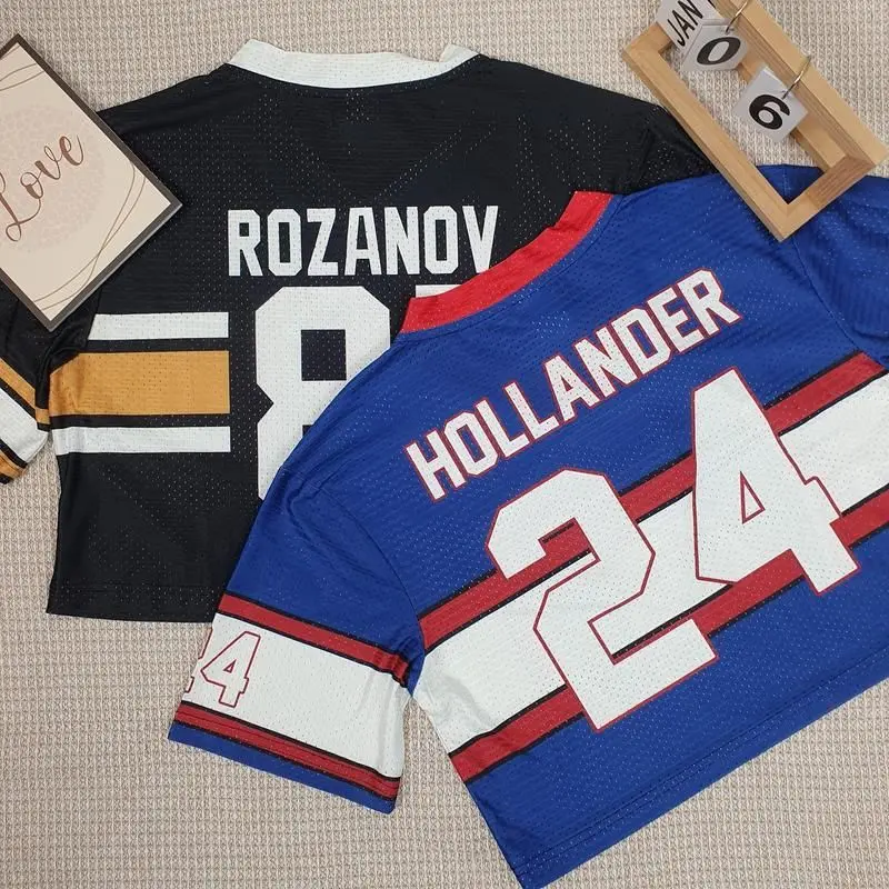 2026 Rozanov & Hollander Women’s Crop Mesh Jersey – Rivalry Inspired Hockey Fan Top, Trendy Sports Streetwear Shirt