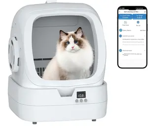 Automatic Cat Litter Box, Self-Cleaning Cat Litter Box with APP Control, Smart Odor Removal System, Hands-Free Scoop, Covered Litter Tray, Multi-Cat Compatible, Deodorizing Pet Toilet, Easy Clean, Low Noise Smart Cat Litter Box