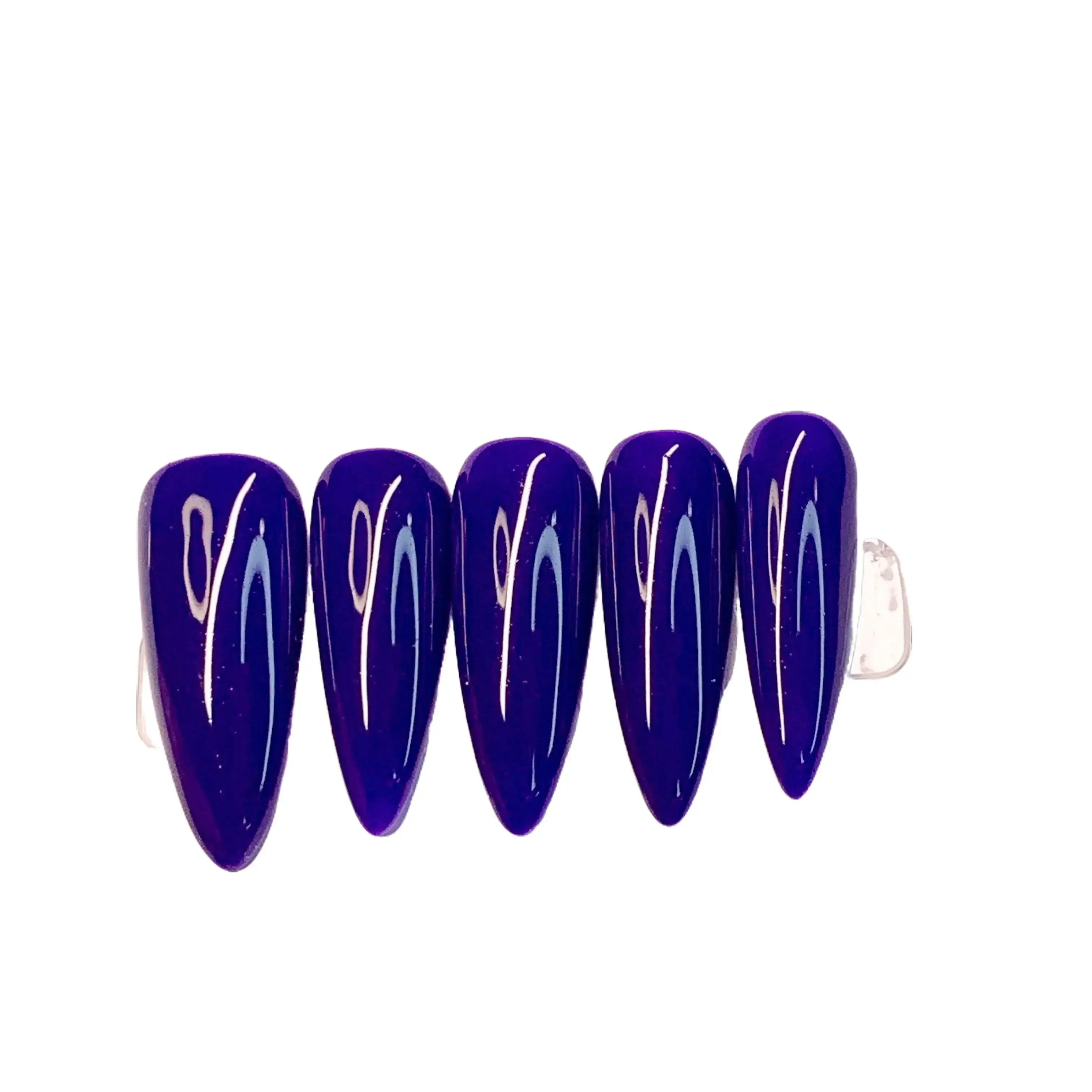 INDIGO BLUE Press On Nails Original Design with Smooth Finish and Lightweight Construction HARD Gel High-End Beauty Reusable Up to 4-6 Times Pre-Defined Sizes XS to L Glossy Indigo Blue Nails