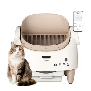 OUTGOODS Automatic Self Cleaning Cat Litter Box WiFi Smart App Control Large Waste Bin Safety Sensors Ultra Quiet Odor Free Pet Toilet for Multiple Cats