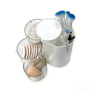 3-Tier Clear Rotating Organizer, Ideal for Cosmetics, Hair Accessories & Desk Storage, Perfect for Organizing Your Essentials