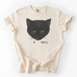 Fuck ICE Smoking Cat Y2K Shirt, Anti Trump Tshirts, Protest Shirt, Fuck Donald Trump, Unisex Comfort Colors  Oversized Fuck Trump Shirt