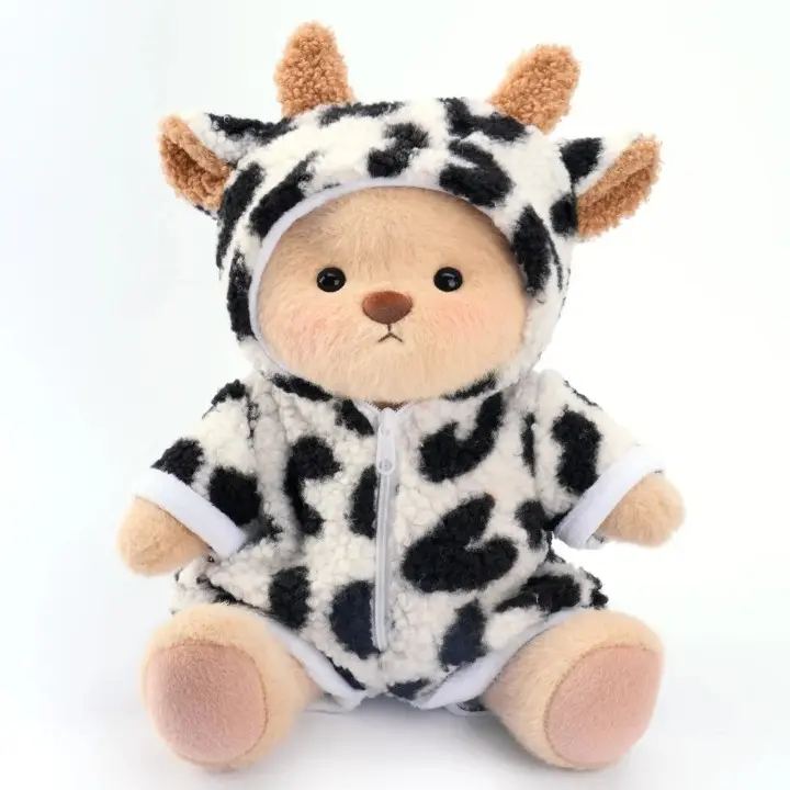 GETAHUG Getahug Cute Cow Bear Handmade Jointed Teddy Bear Gift 12" Soft Stuffed Animal Snuggle Bear GETAHUG Getahug Cute Cow Bear Handmade Jointed Teddy Bear Gift 12" Soft Stuffed Animal Snuggle Bear
