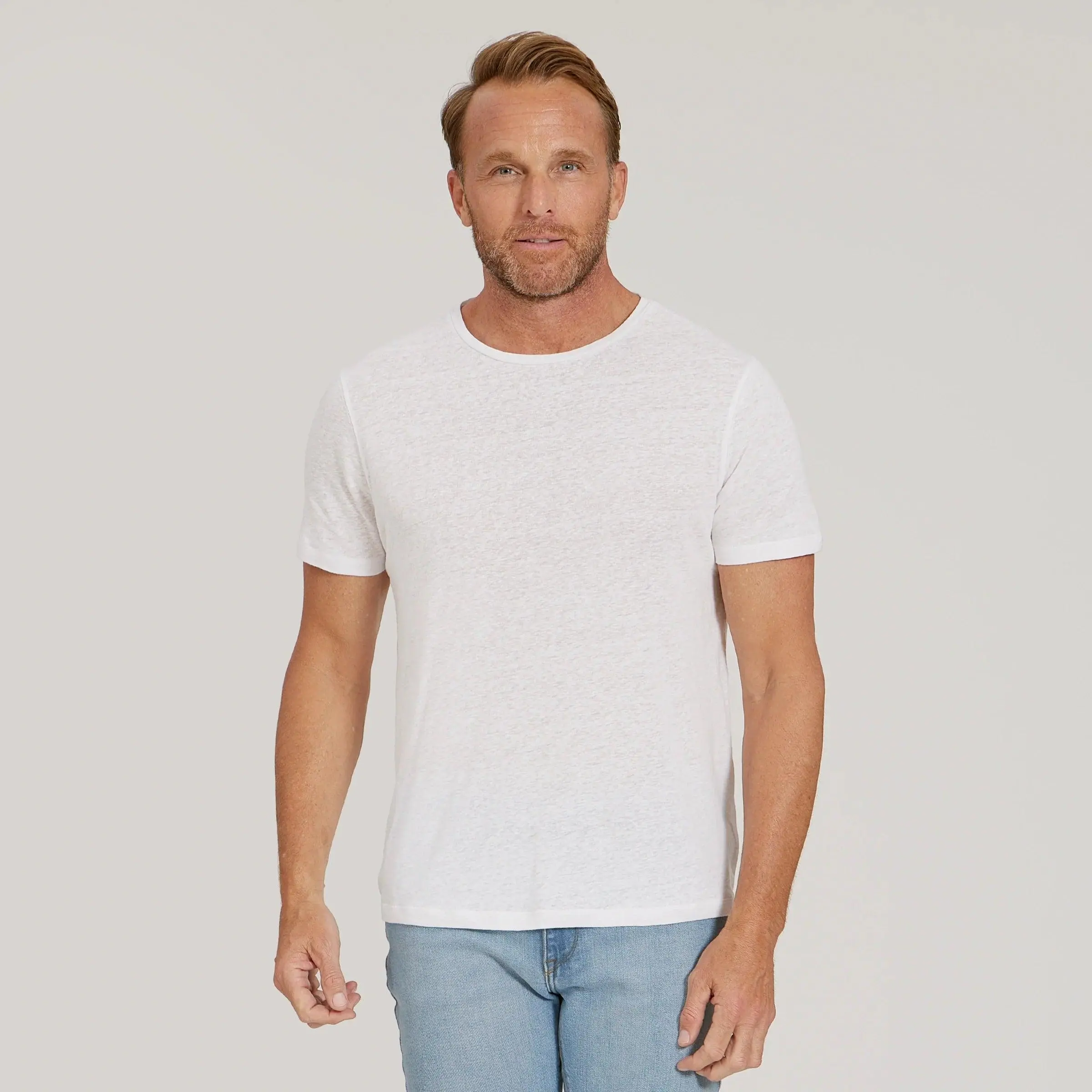 Mott & Bow - Linen Blend Crew Tee - ttk