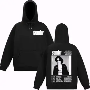 Sombr Merch 2025 Tour 2 Sided Graphic Hoodie Casual Street Style Fleece Fabric Pullover Hooded Sweatshirt Tops Trendy for Women for Men